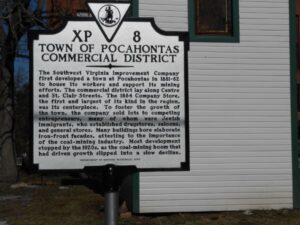 Historical Sign for Town of Pocahontas