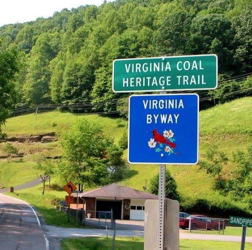 Virginia Coal Heritage Trail Street Sign